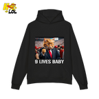 9 Lives Baby Shirt Funny Cat Meme Graphic Shirt - HQLOL