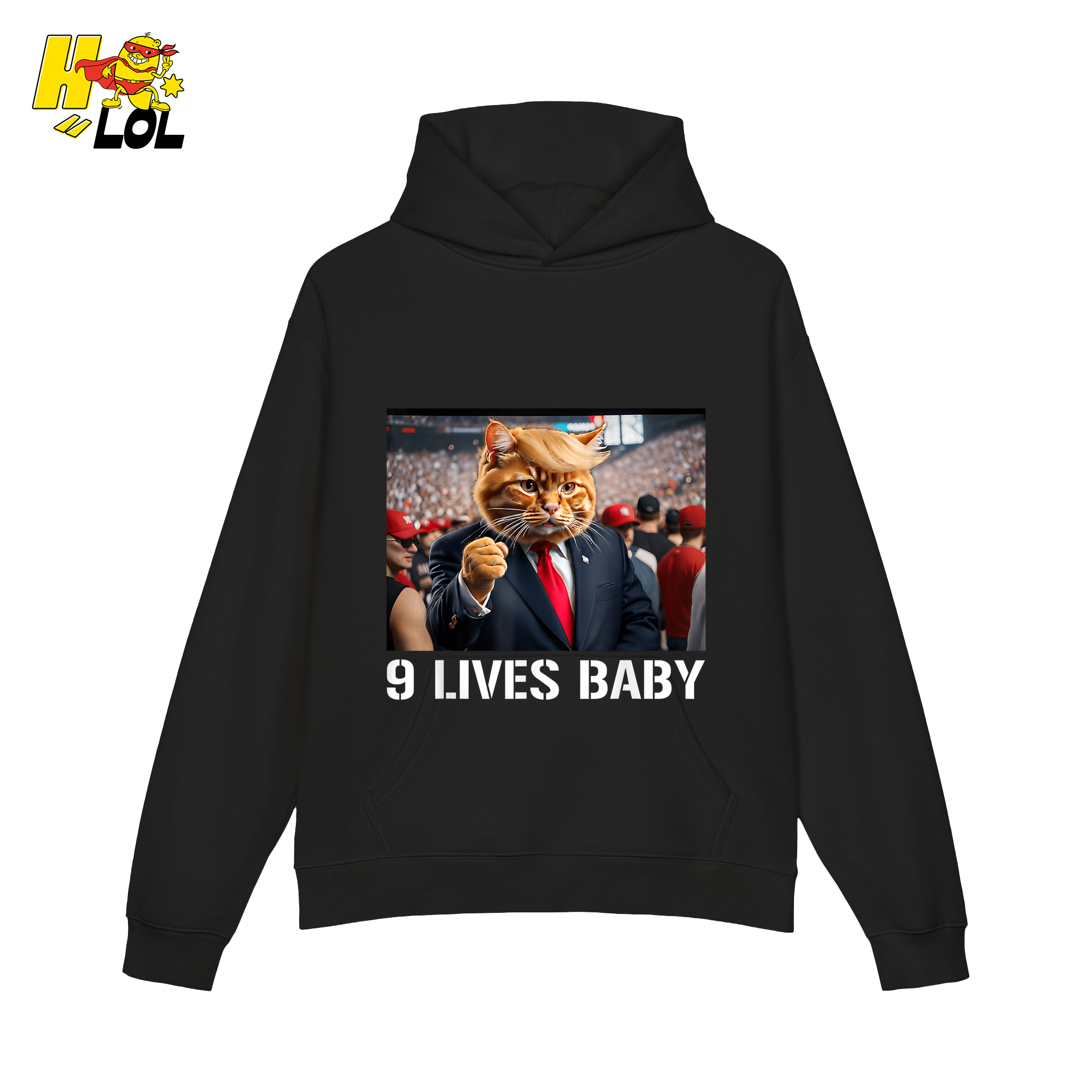 9 Lives Baby Shirt Funny Cat Meme Graphic Shirt - HQLOL