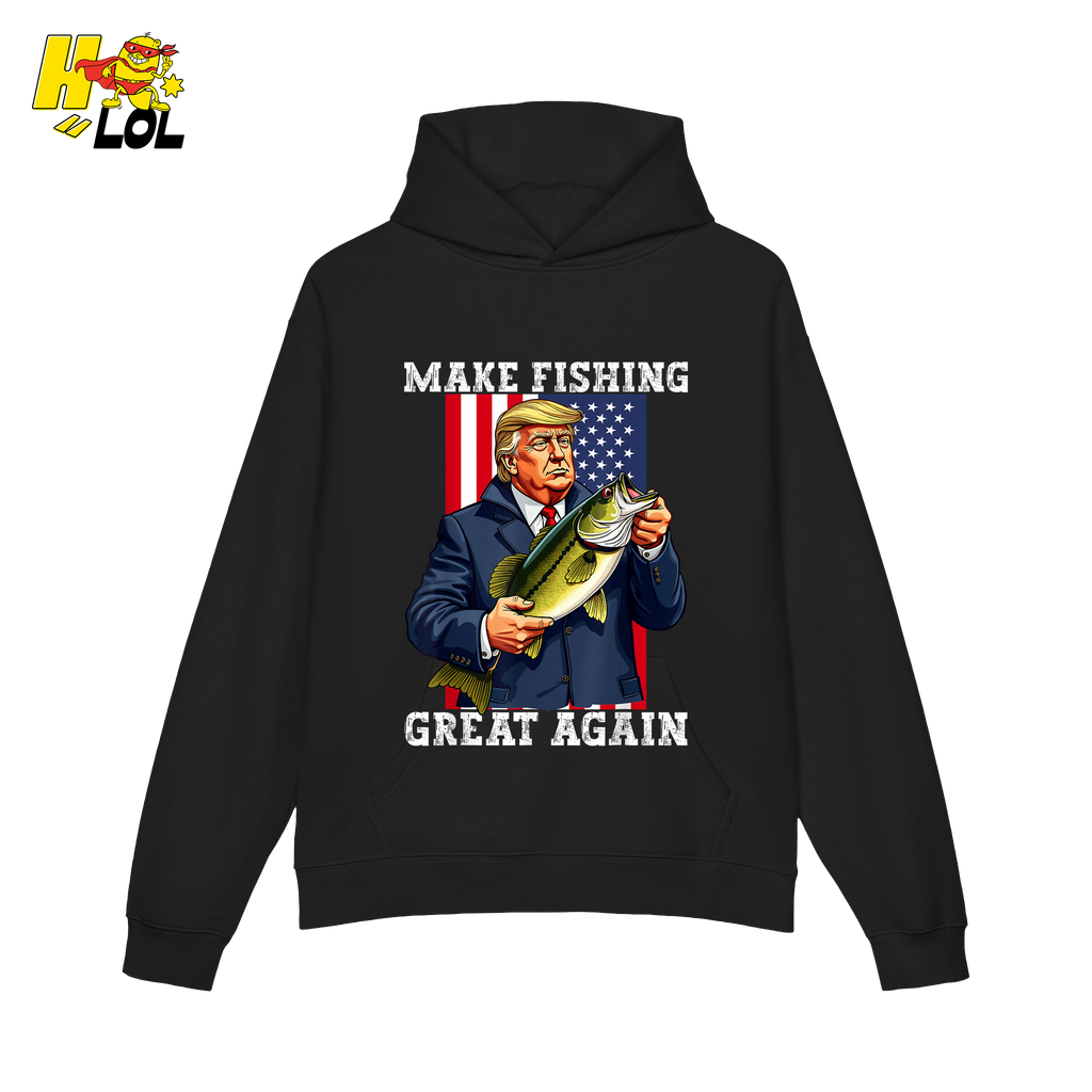 Make Fishing Great Again Shirt Funny Patriotic Bass Fishing Shirt - HQLOL