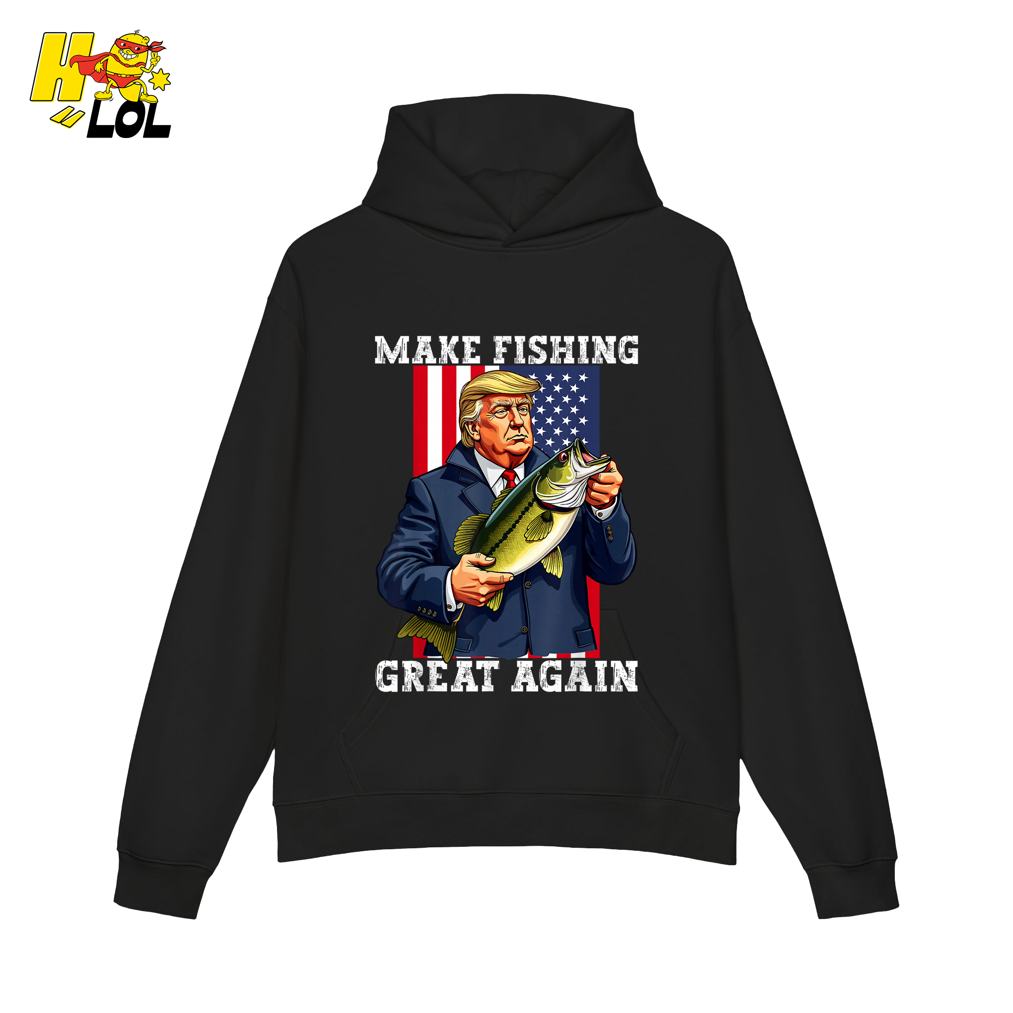 Make Fishing Great Again Shirt Funny Patriotic Bass Fishing Shirt - HQLOL