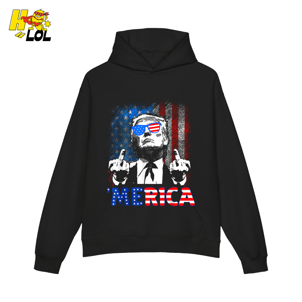 Merica Shirt Funny Patriotic USA Flag Graphic Shirt - HQLOL