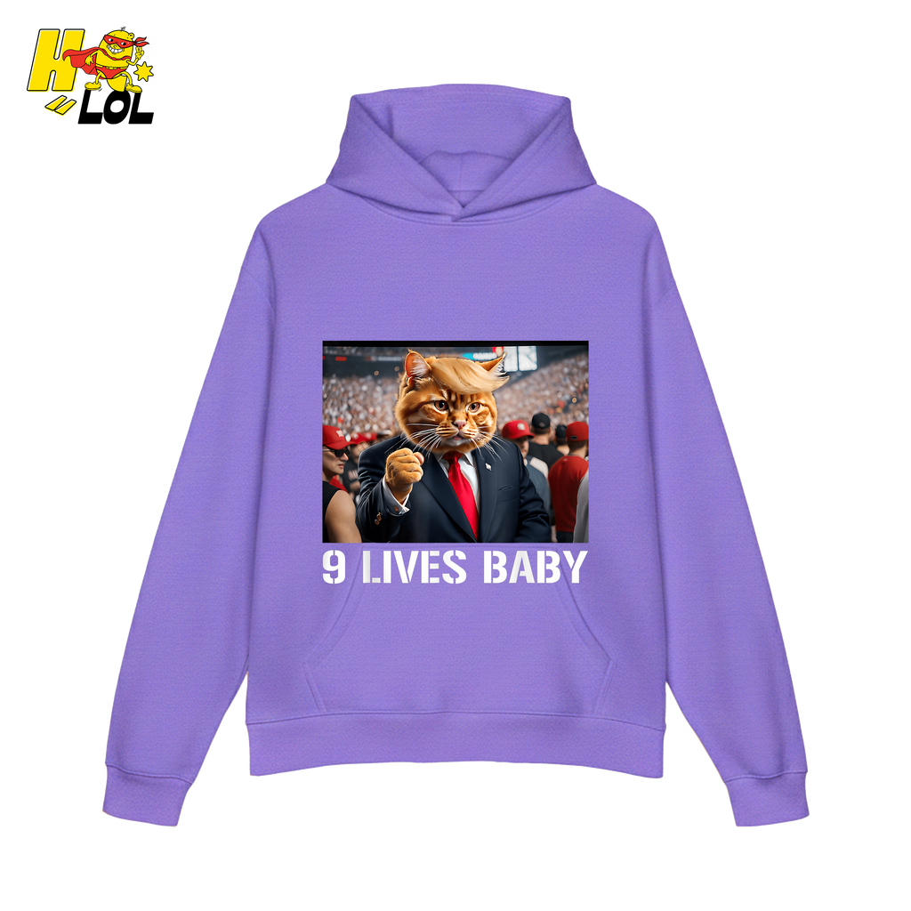 9 Lives Baby Shirt Funny Cat Meme Graphic Shirt - HQLOL