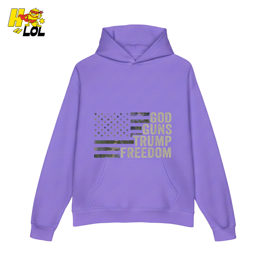 God Guns Trump Freedom Shirt Patriotic Camo Flag Shirt - HQLOL