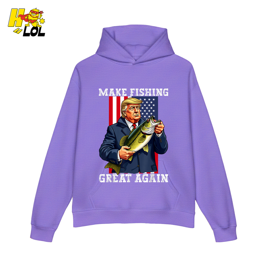Make Fishing Great Again Shirt Funny Patriotic Bass Fishing Shirt - HQLOL