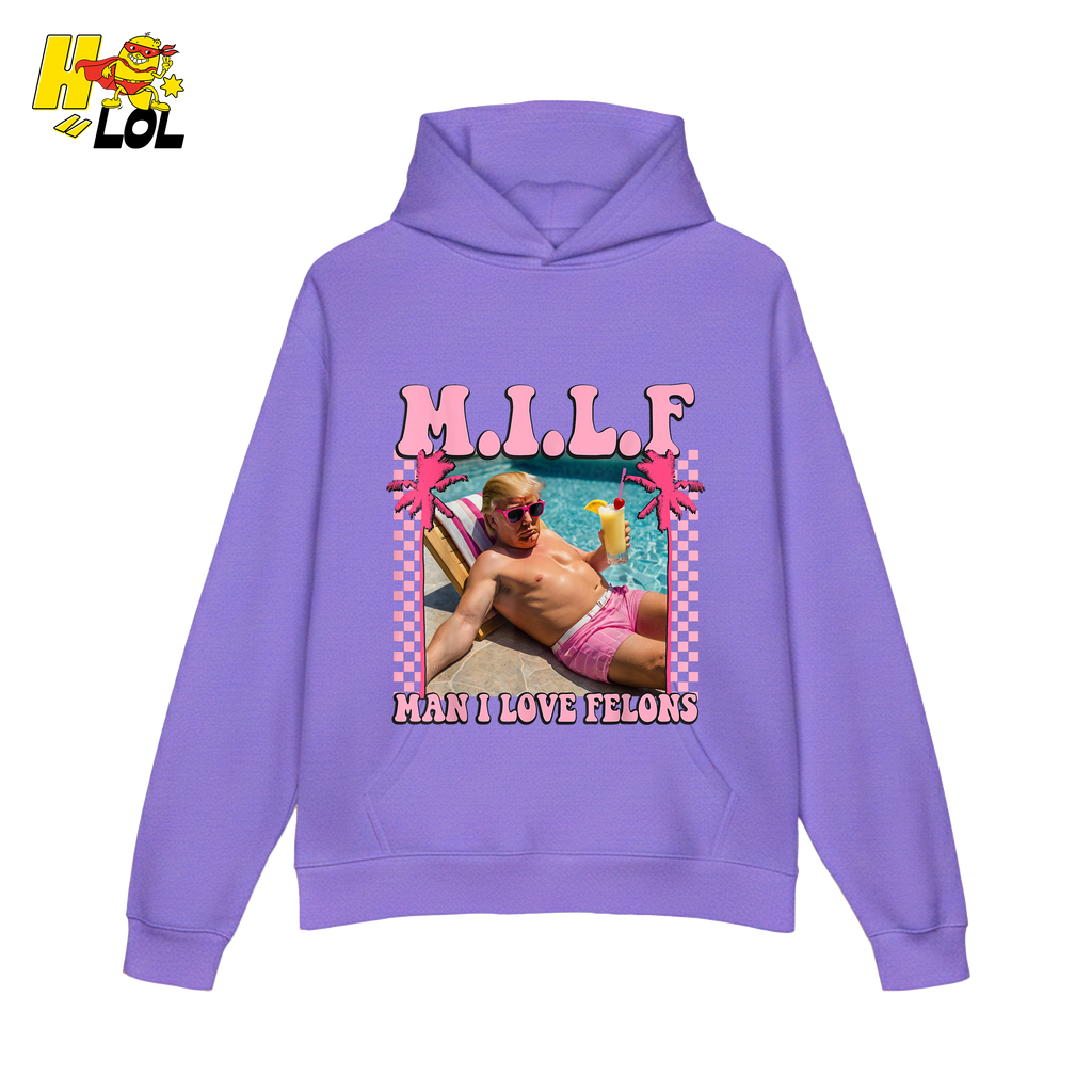 MILF Man I Love Felons Shirt Funny Pink Retro Meme Shirt - HQLOL
