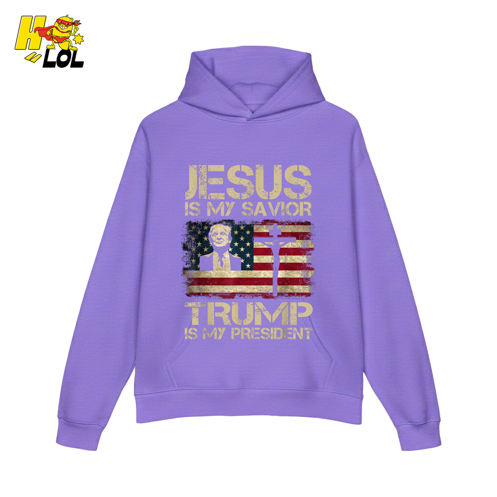 Jesus Is My Savior Trump Is My President Shirt Christian Patriotic - HQLOL
