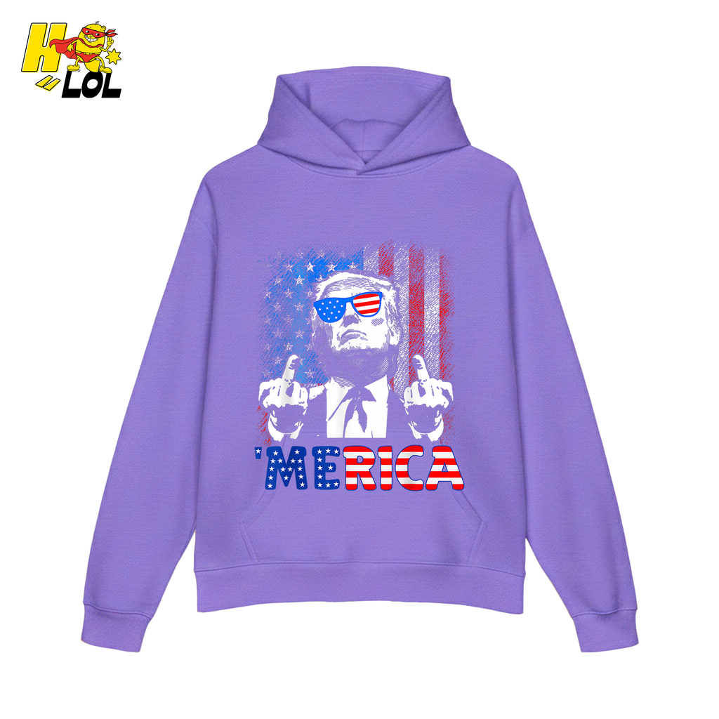 Merica Shirt Funny Patriotic USA Flag Graphic Shirt - HQLOL