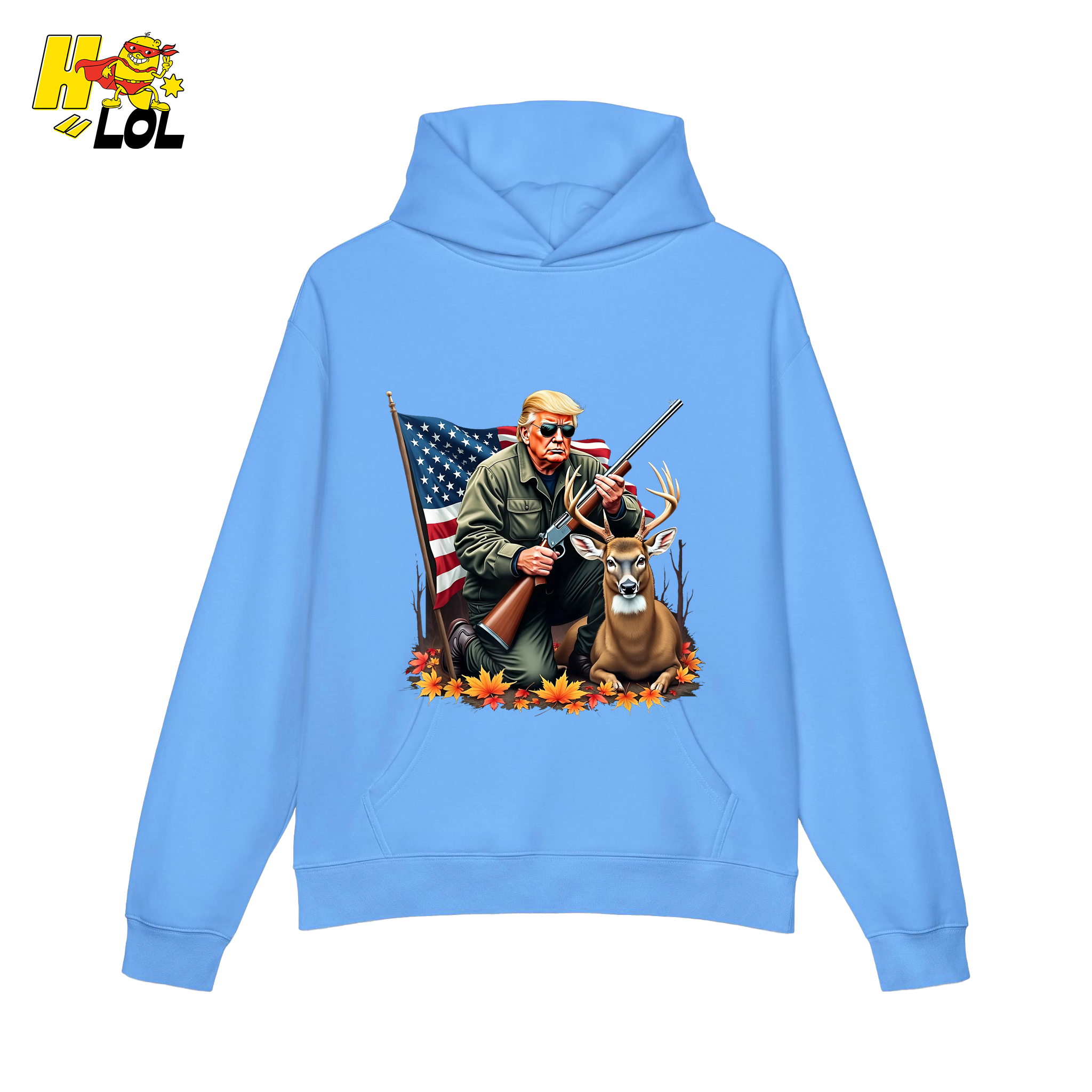 Patriotic Hunting Shirt Hunter Deer American Flag Graphic Shirt - HQLOL