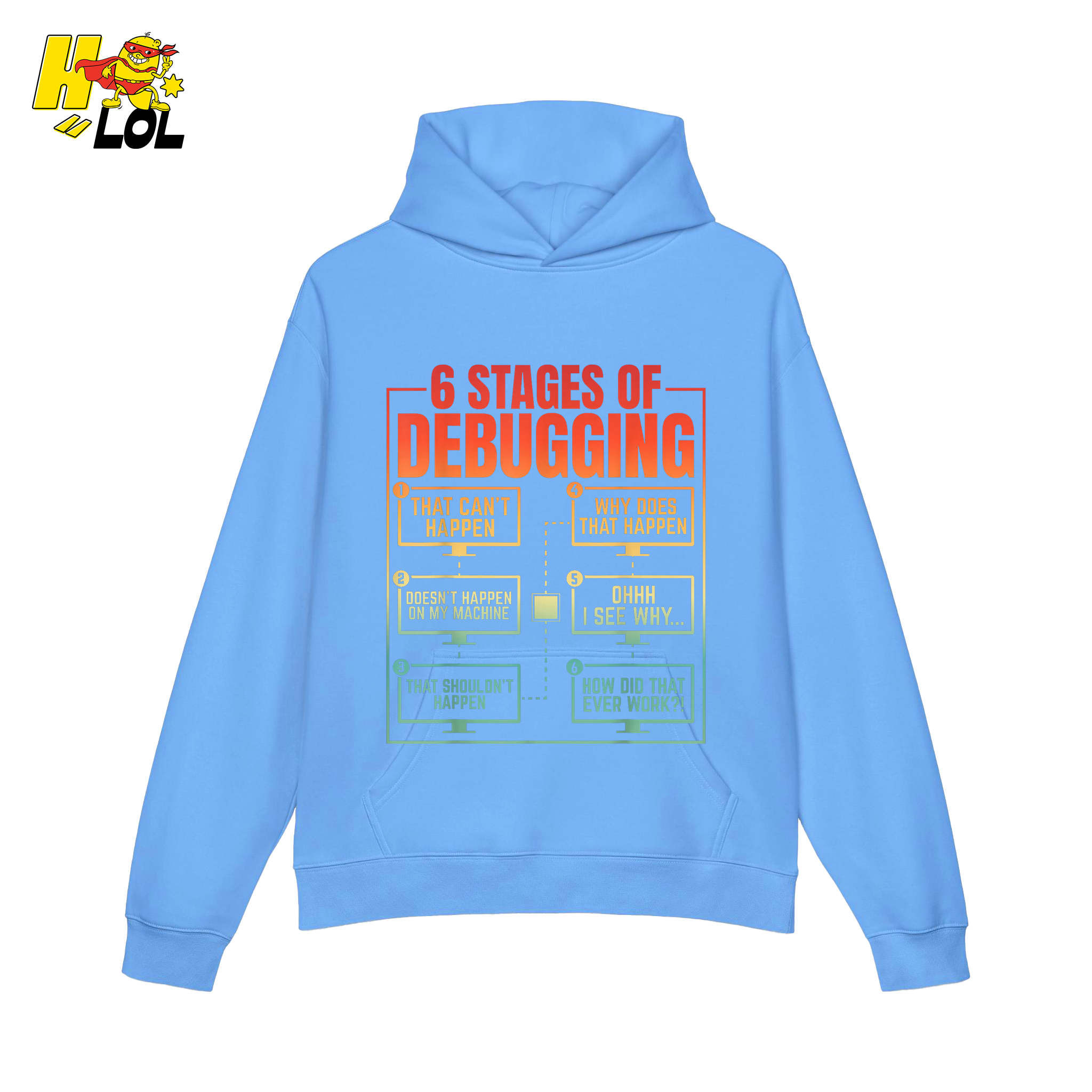 6 Stages of Debugging Shirt Funny Programmer Coding Gifts - HQLOL