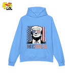 Merica Shirt Patriotic USA Flag Sunglasses Graphic Sweatshirt - HQLOL