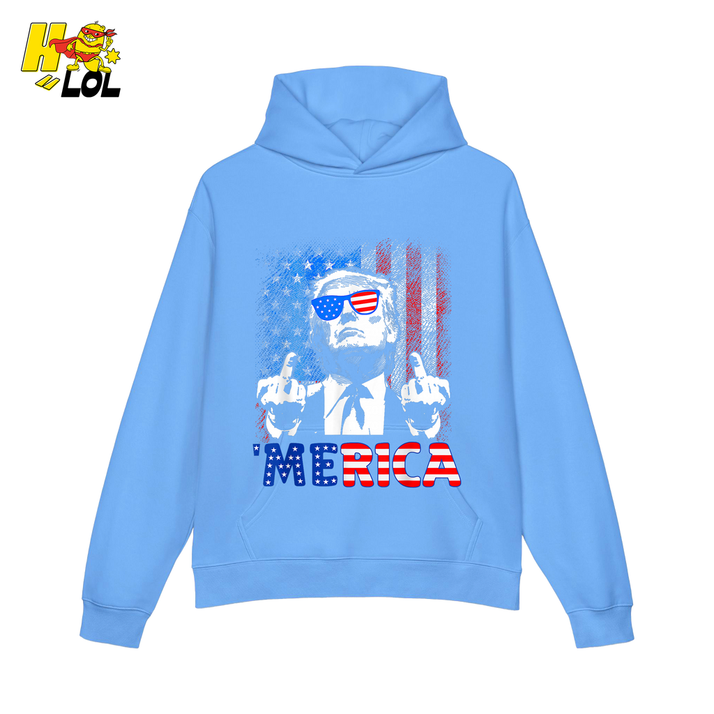 Merica Shirt Funny Patriotic USA Flag Graphic Shirt - HQLOL