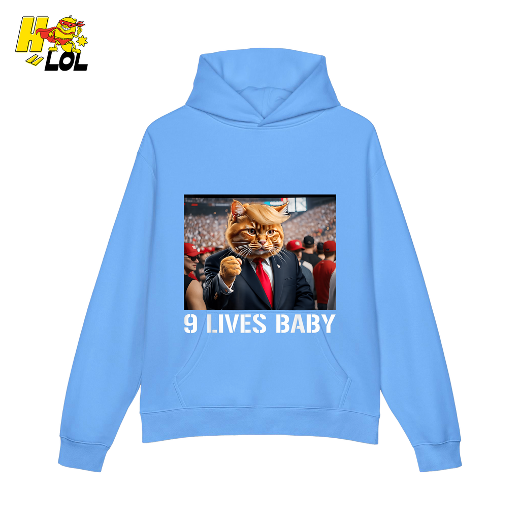 9 Lives Baby Shirt Funny Cat Meme Graphic Shirt - HQLOL