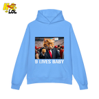 9 Lives Baby Shirt Funny Cat Meme Graphic Shirt - HQLOL