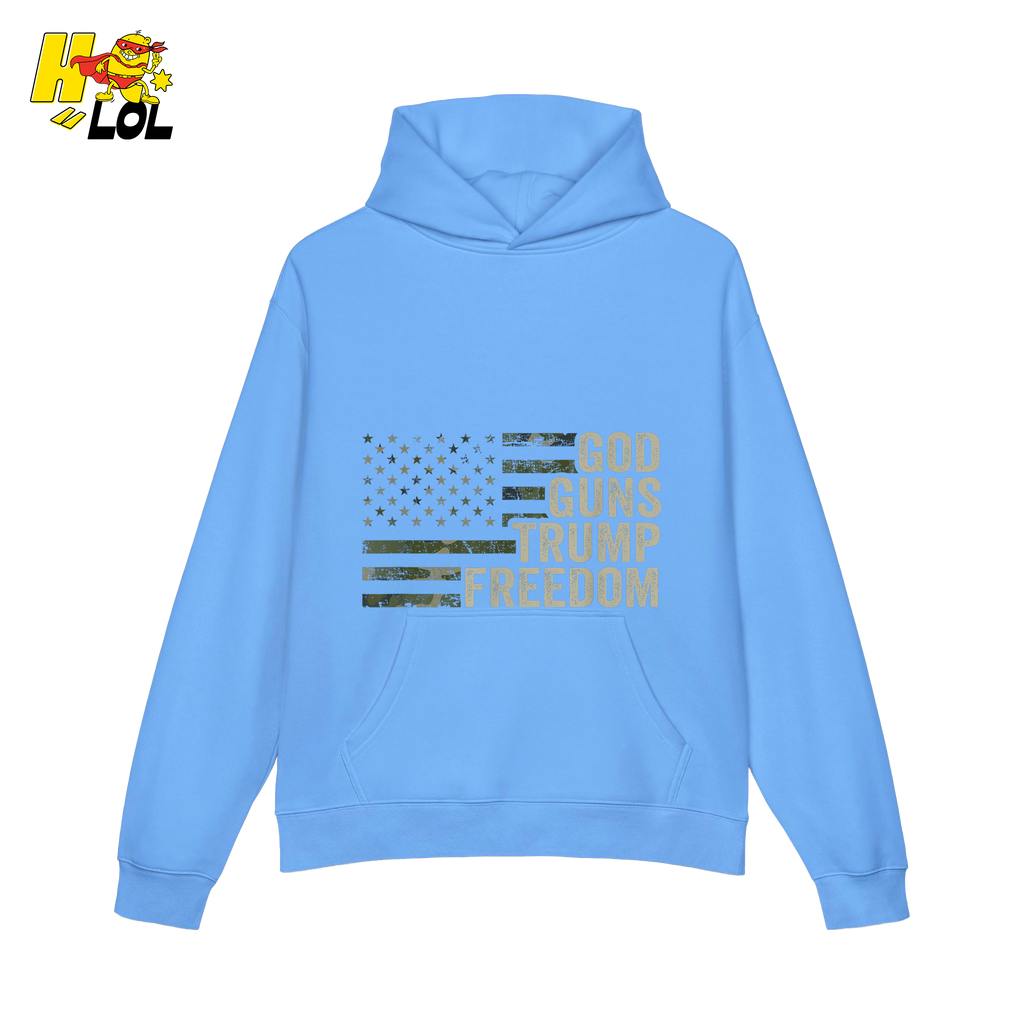 God Guns Trump Freedom Shirt Patriotic Camo Flag Shirt - HQLOL