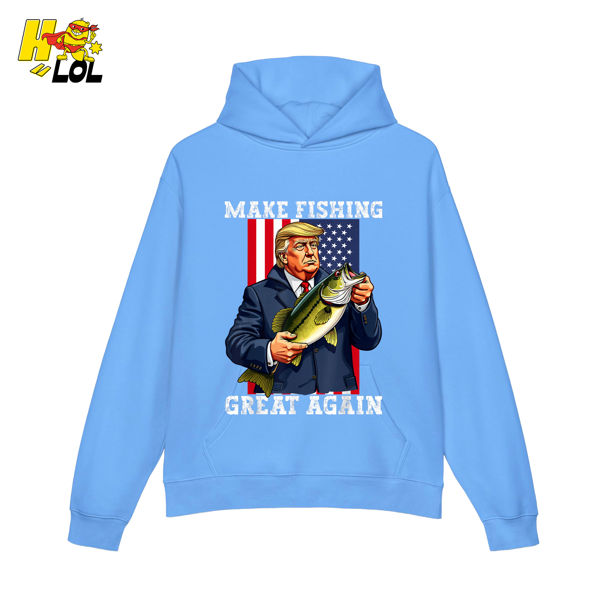 Make Fishing Great Again Shirt Funny Patriotic Bass Fishing Shirt - HQLOL