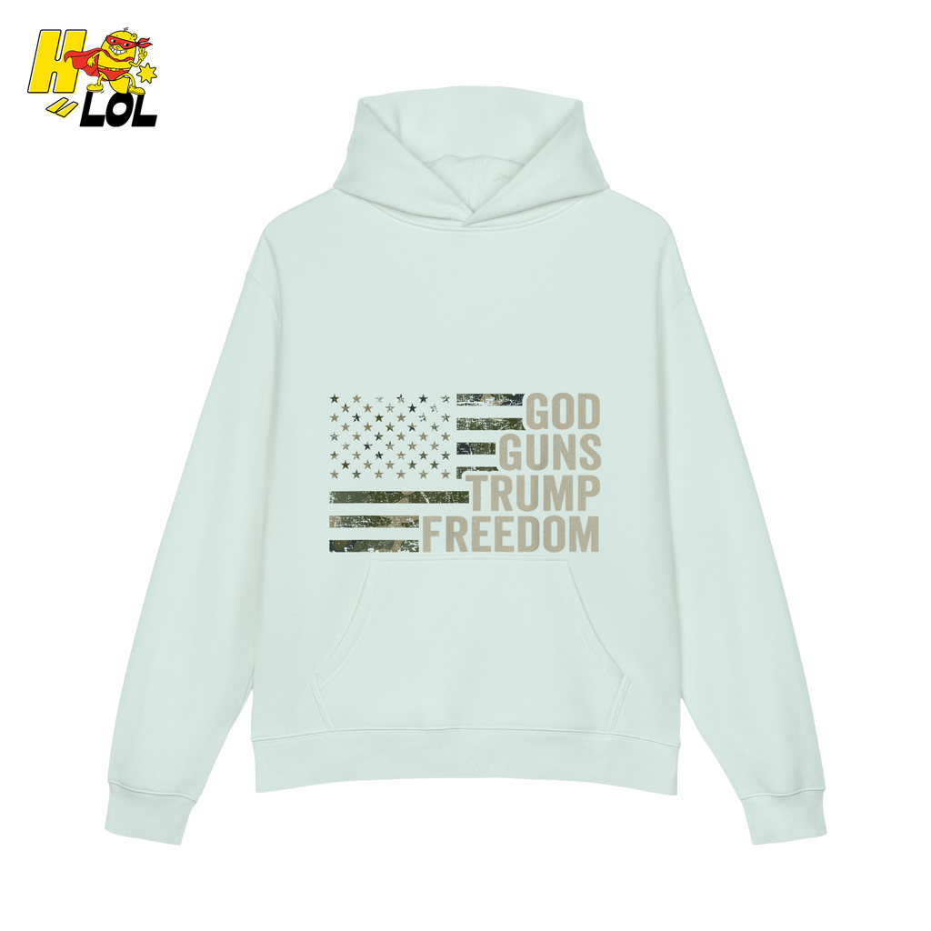 God Guns Trump Freedom Shirt Patriotic Camo Flag Shirt - HQLOL