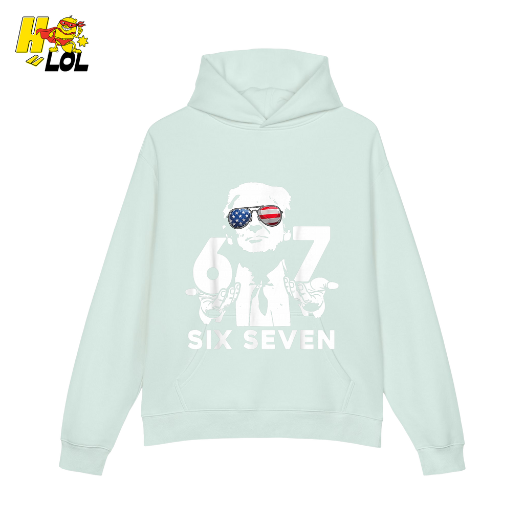 Six Seven Shirt 67 Patriotic Sunglasses Meme Graphic Shirt - HQLOL