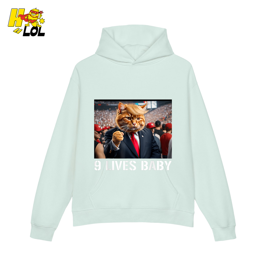 9 Lives Baby Shirt Funny Cat Meme Graphic Shirt - HQLOL