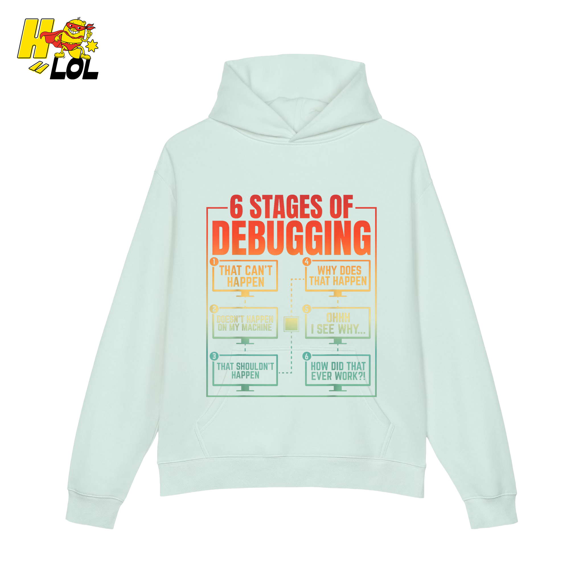 6 Stages of Debugging Shirt Funny Programmer Coding Gifts - HQLOL