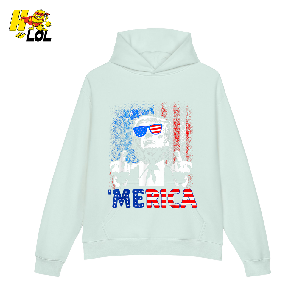 Merica Shirt Funny Patriotic USA Flag Graphic Shirt - HQLOL