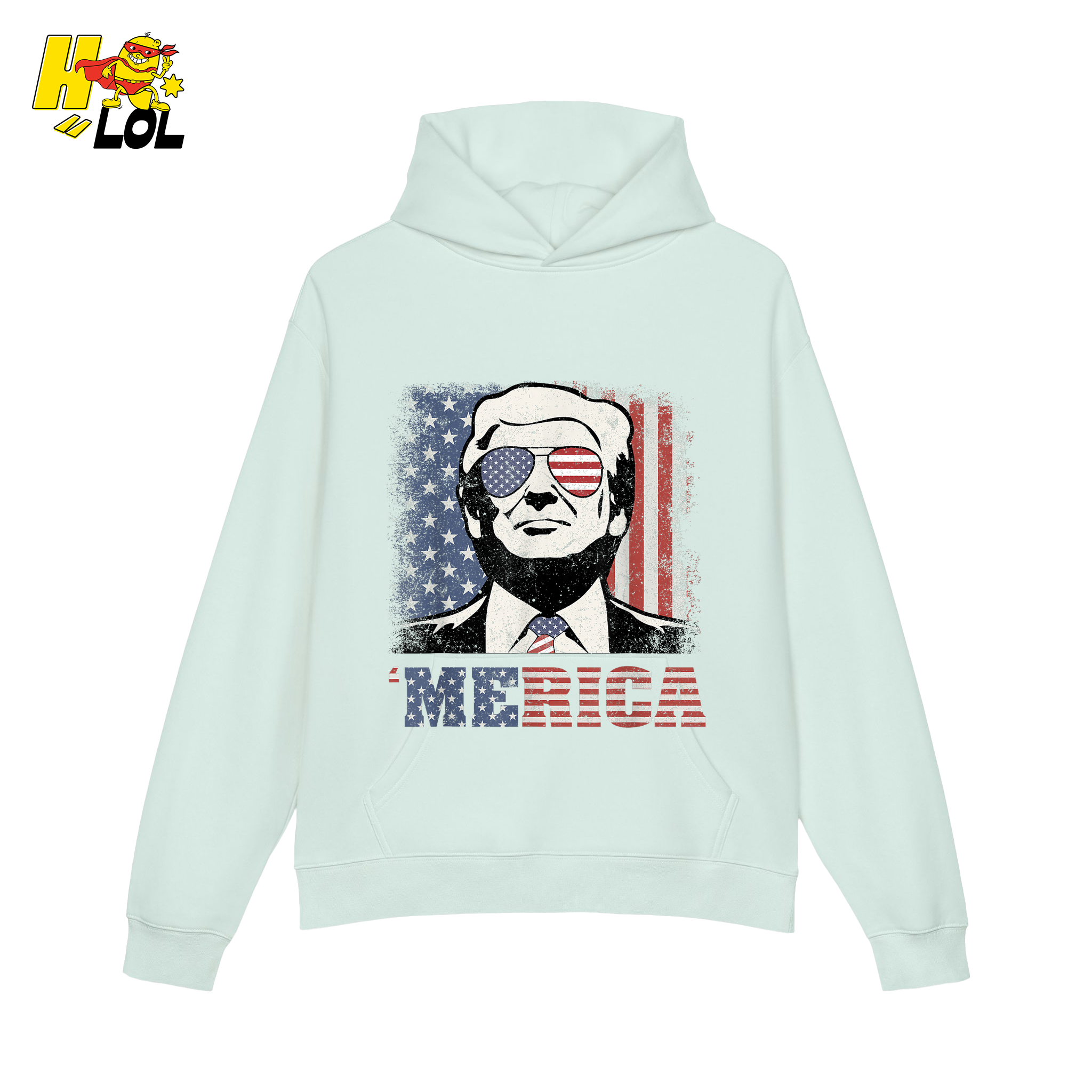Merica Shirt Patriotic USA Flag Sunglasses Graphic Sweatshirt - HQLOL