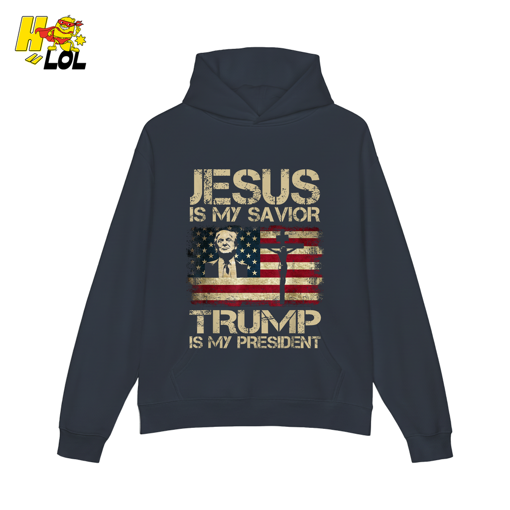 Jesus Is My Savior Trump Is My President Shirt Christian Patriotic - HQLOL