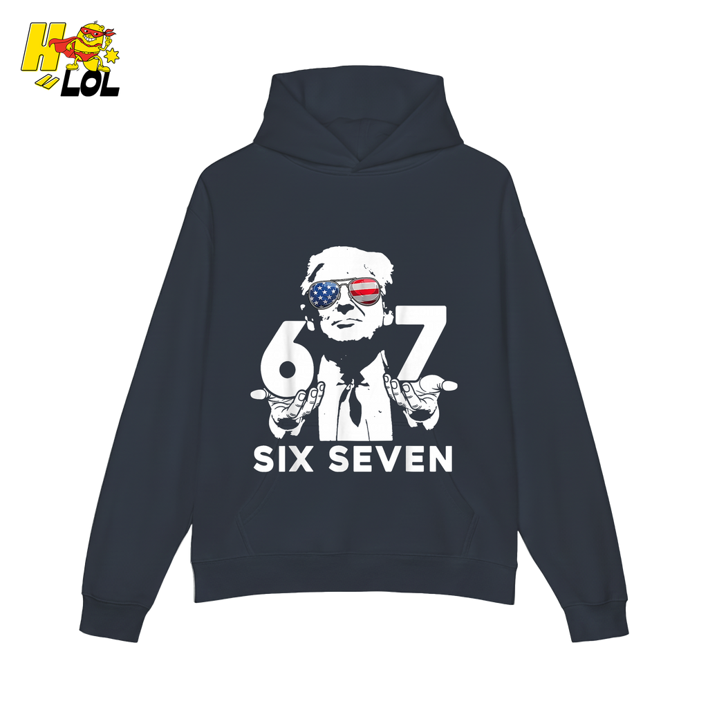 Six Seven Shirt 67 Patriotic Sunglasses Meme Graphic Shirt - HQLOL