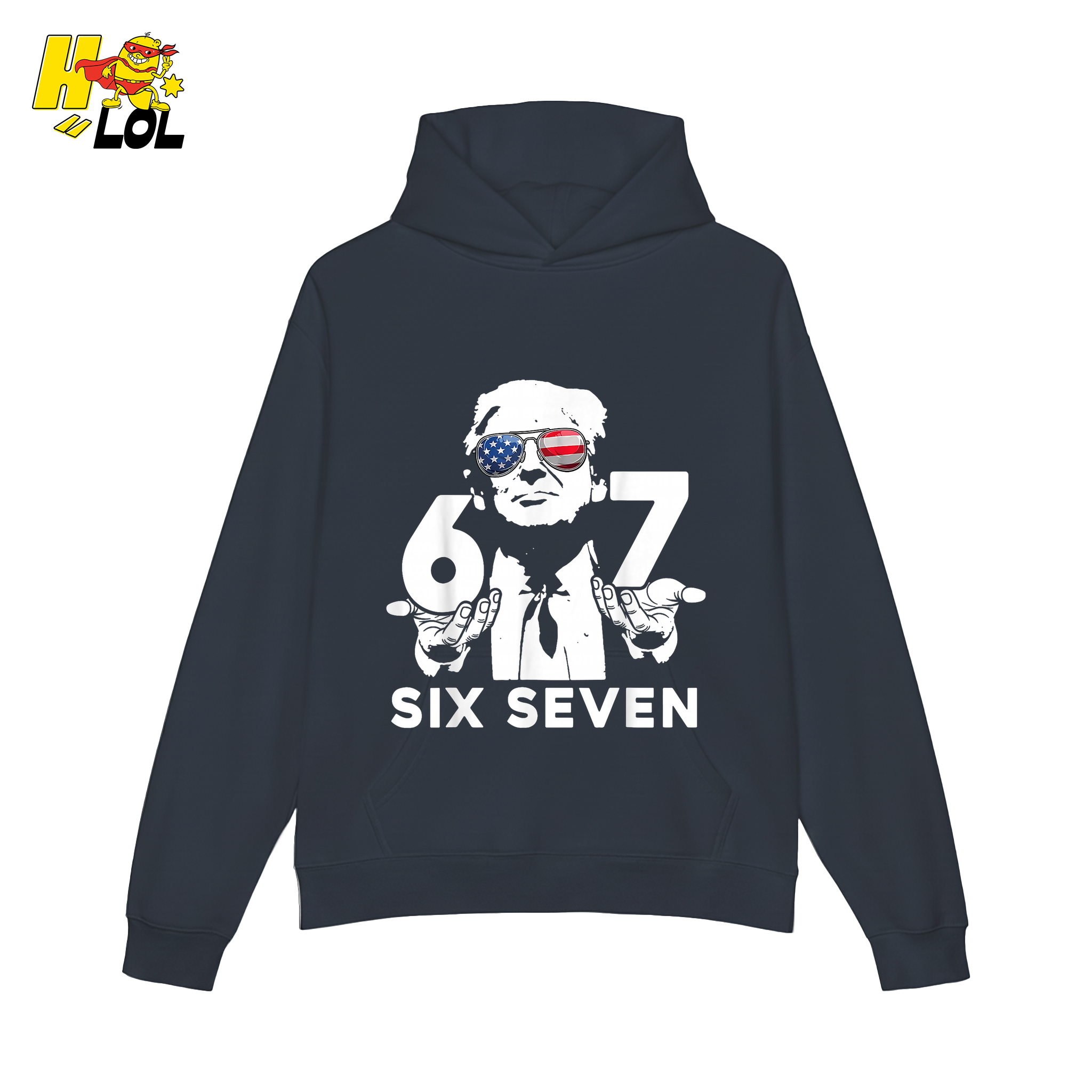 Six Seven Shirt 67 Patriotic Sunglasses Meme Graphic Shirt - HQLOL