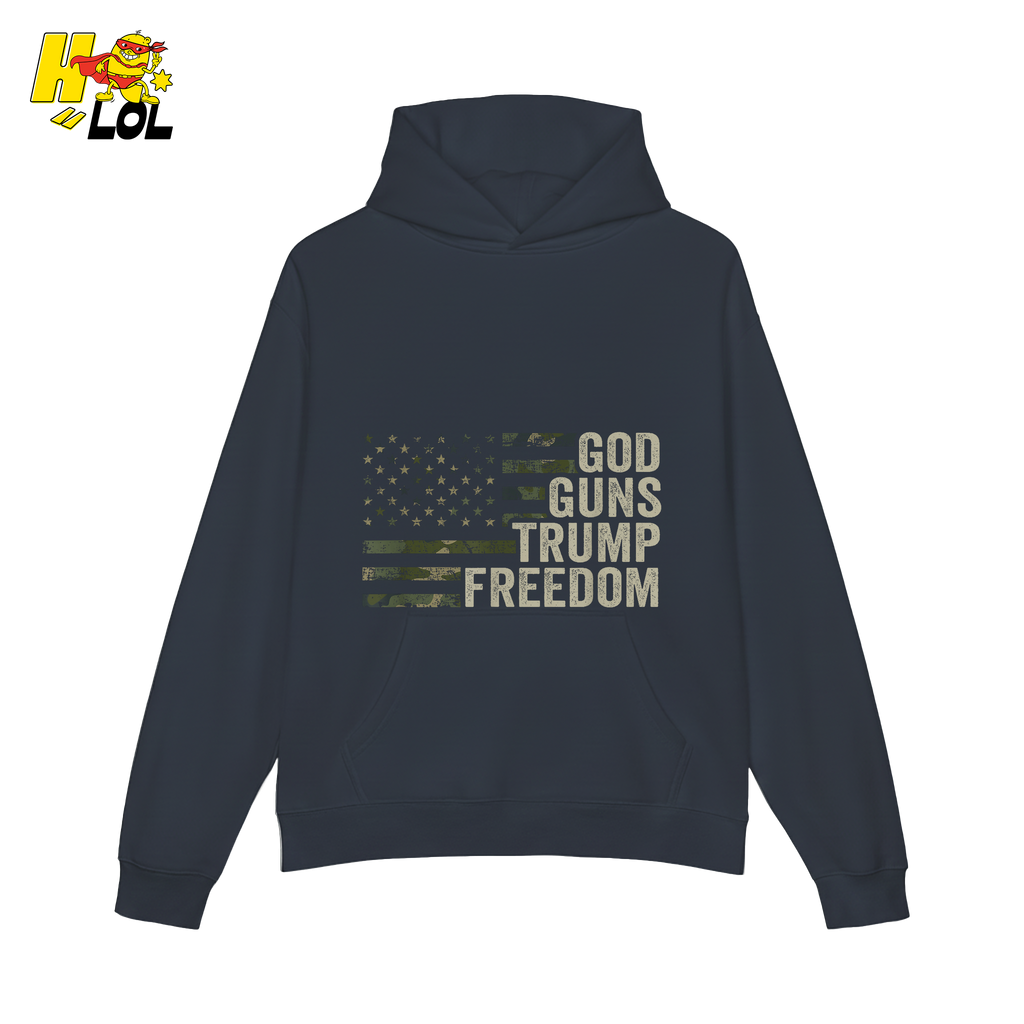 God Guns Trump Freedom Shirt Patriotic Camo Flag Shirt - HQLOL