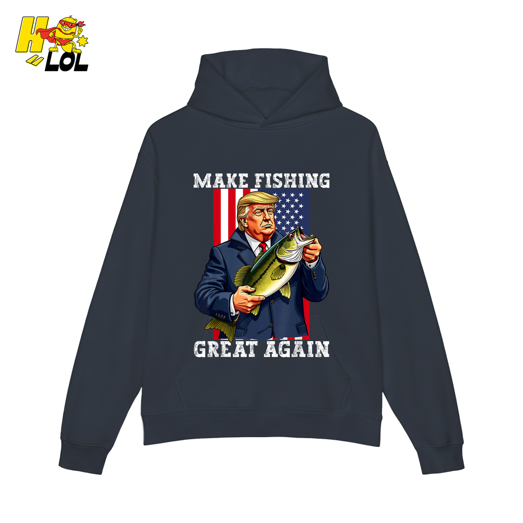 Make Fishing Great Again Shirt Funny Patriotic Bass Fishing Shirt - HQLOL