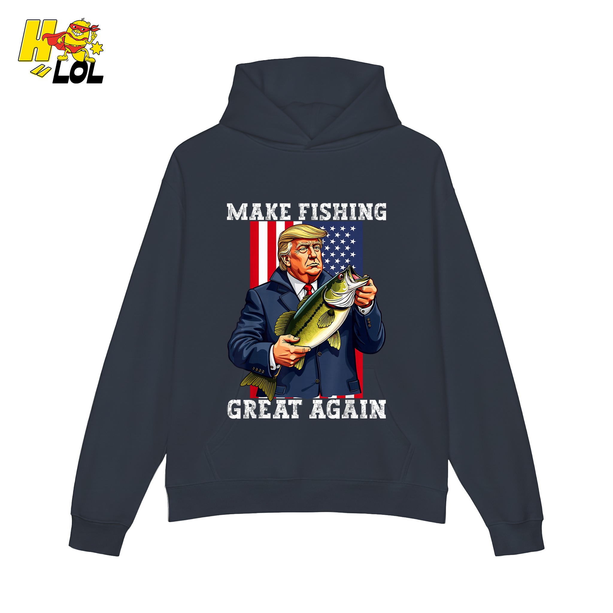 Make Fishing Great Again Shirt Funny Patriotic Bass Fishing Shirt - HQLOL