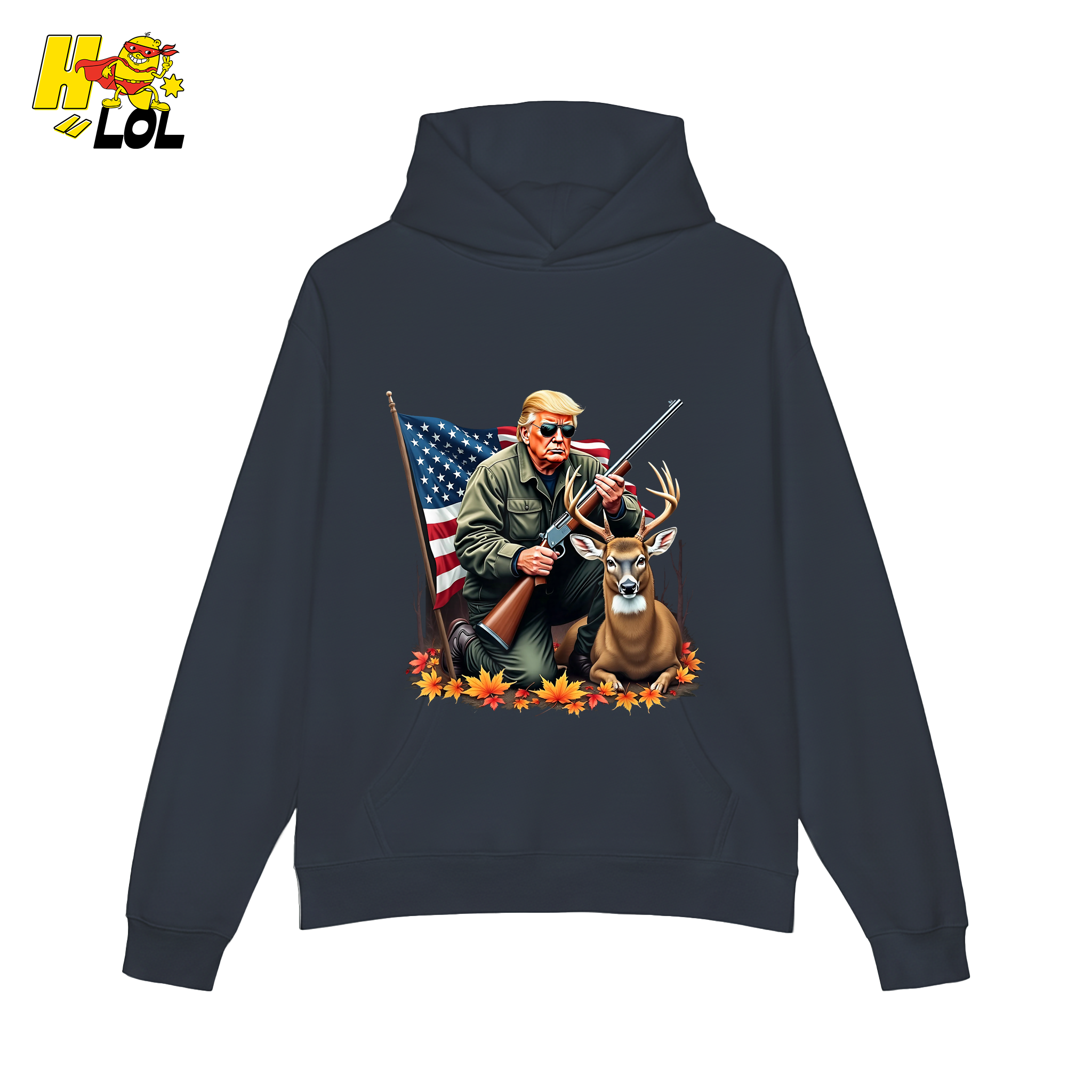 Patriotic Hunting Shirt Hunter Deer American Flag Graphic Shirt - HQLOL