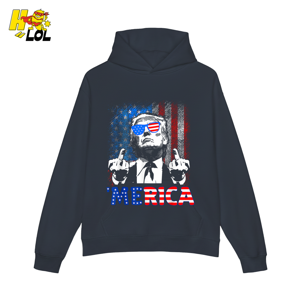 Merica Shirt Funny Patriotic USA Flag Graphic Shirt - HQLOL