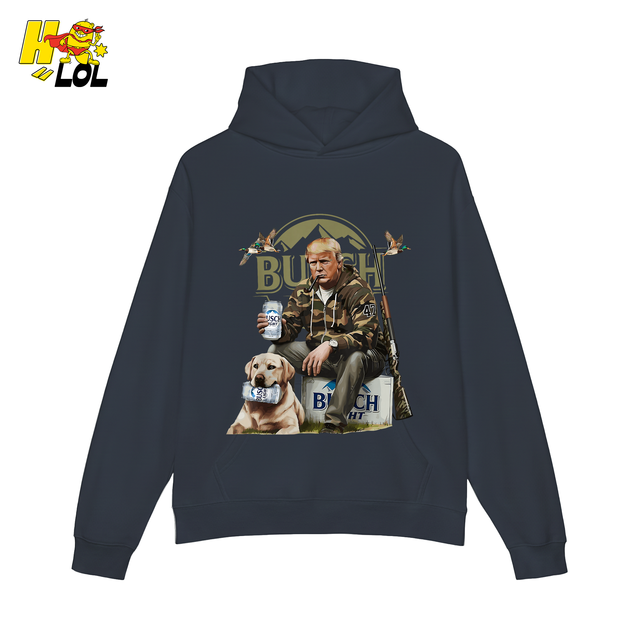 Busch Light Hunting Shirt Funny Deer Camp Dog Camo Shirt - HQLOL