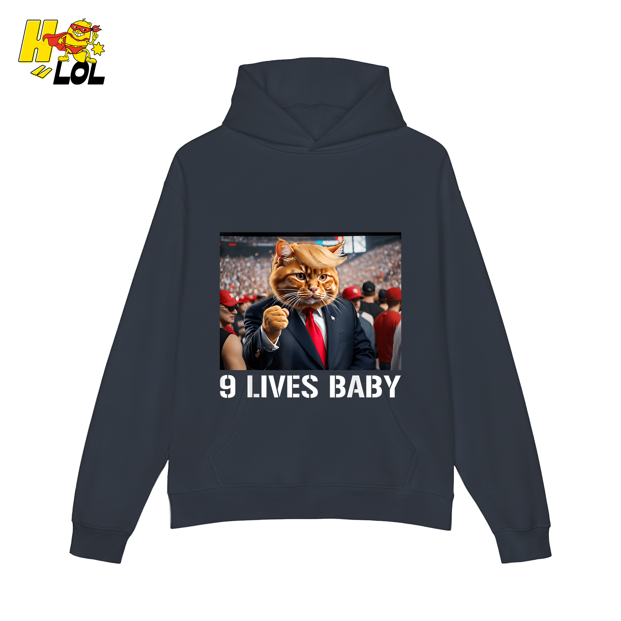 9 Lives Baby Shirt Funny Cat Meme Graphic Shirt - HQLOL