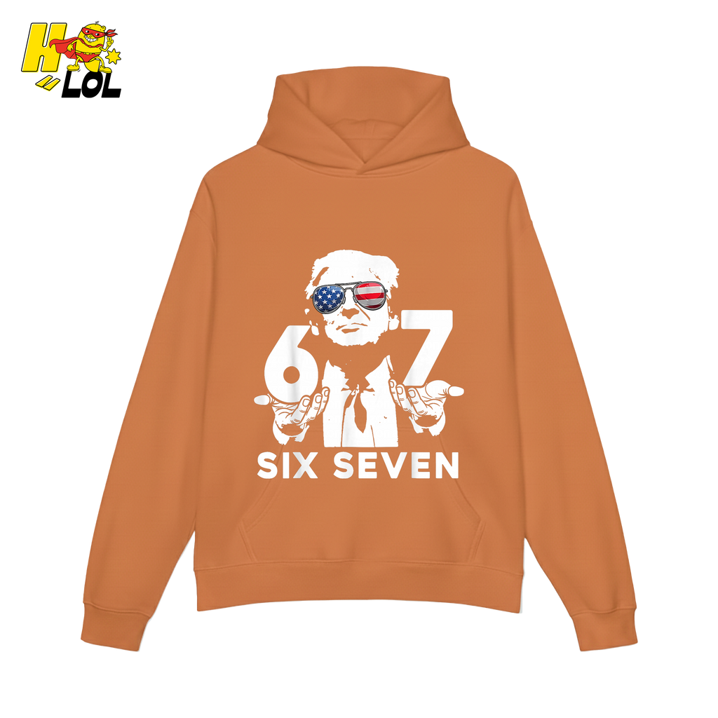 Six Seven Shirt 67 Patriotic Sunglasses Meme Graphic Shirt - HQLOL