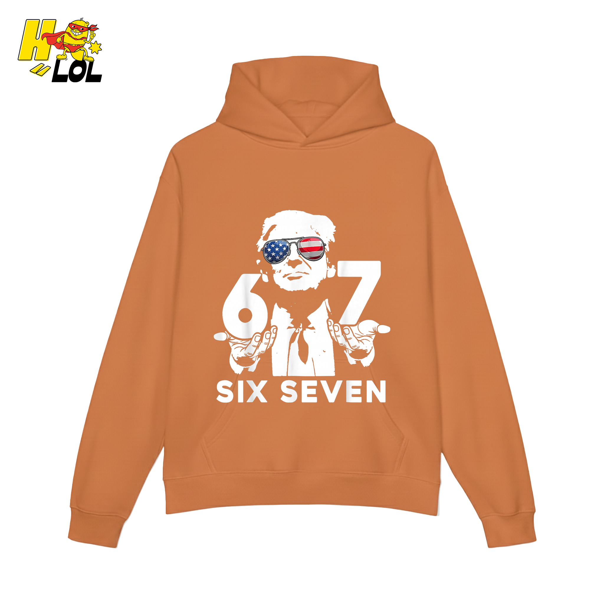 Six Seven Shirt 67 Patriotic Sunglasses Meme Graphic Shirt - HQLOL