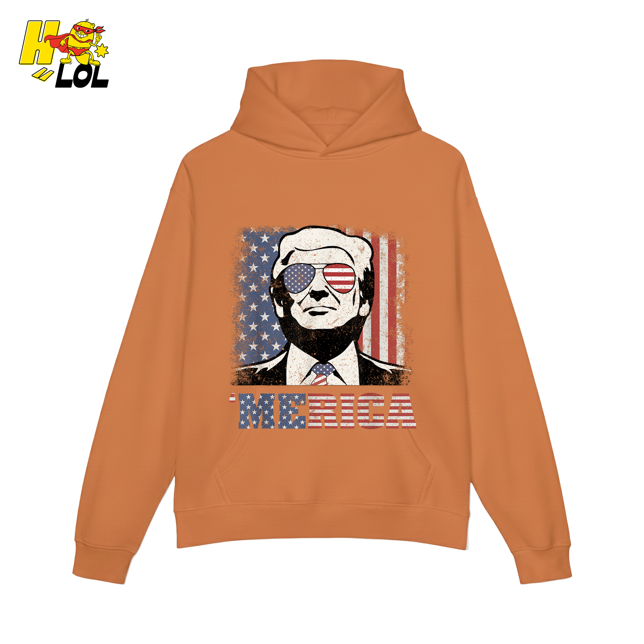Merica Shirt Patriotic USA Flag Sunglasses Graphic Sweatshirt - HQLOL