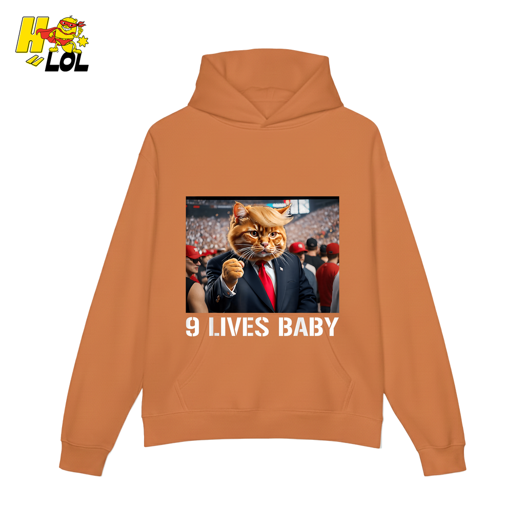 9 Lives Baby Shirt Funny Cat Meme Graphic Shirt - HQLOL