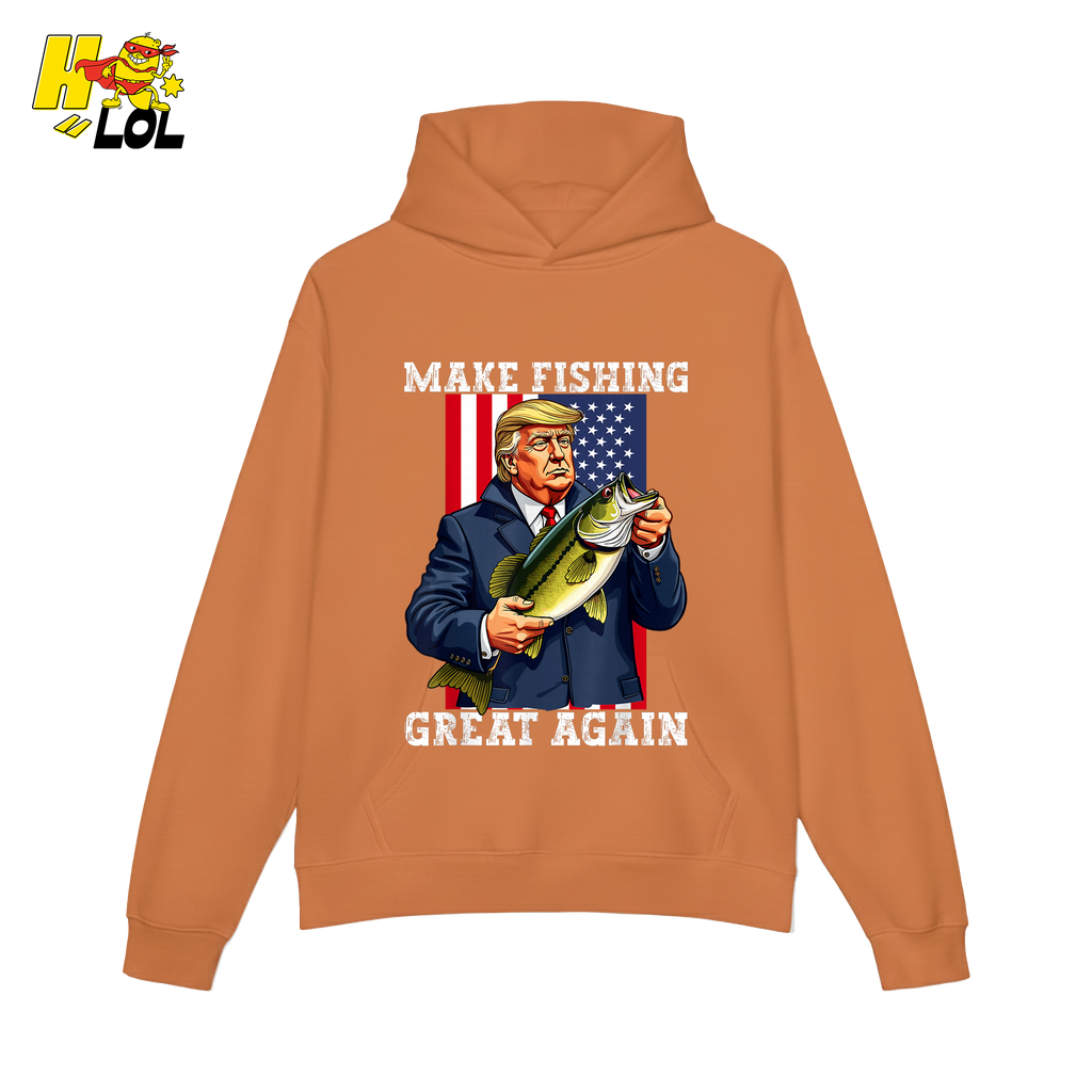 Make Fishing Great Again Shirt Funny Patriotic Bass Fishing Shirt - HQLOL