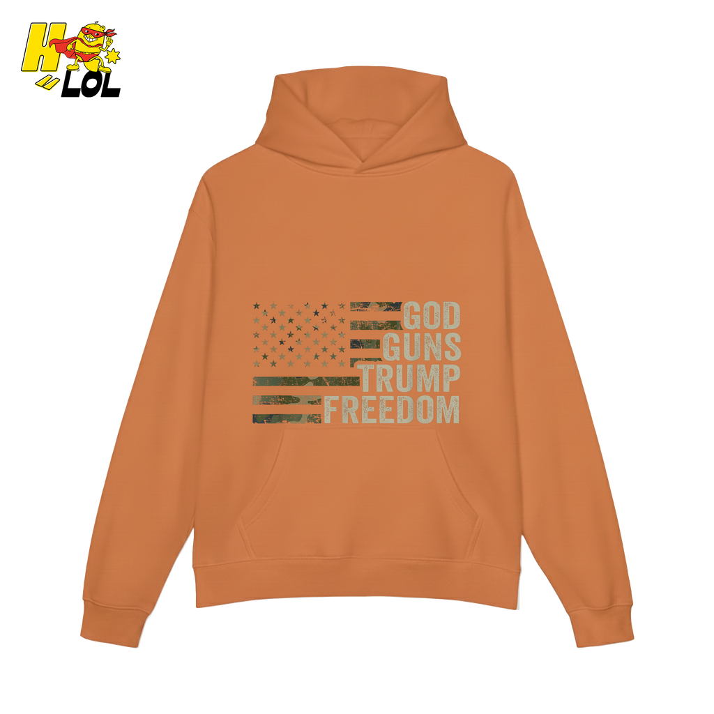 God Guns Trump Freedom Shirt Patriotic Camo Flag Shirt - HQLOL