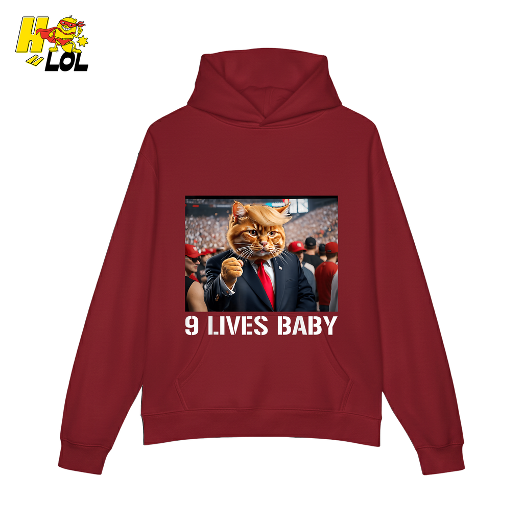 9 Lives Baby Shirt Funny Cat Meme Graphic Shirt - HQLOL