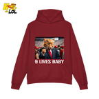 9 Lives Baby Shirt Funny Cat Meme Graphic Shirt - HQLOL