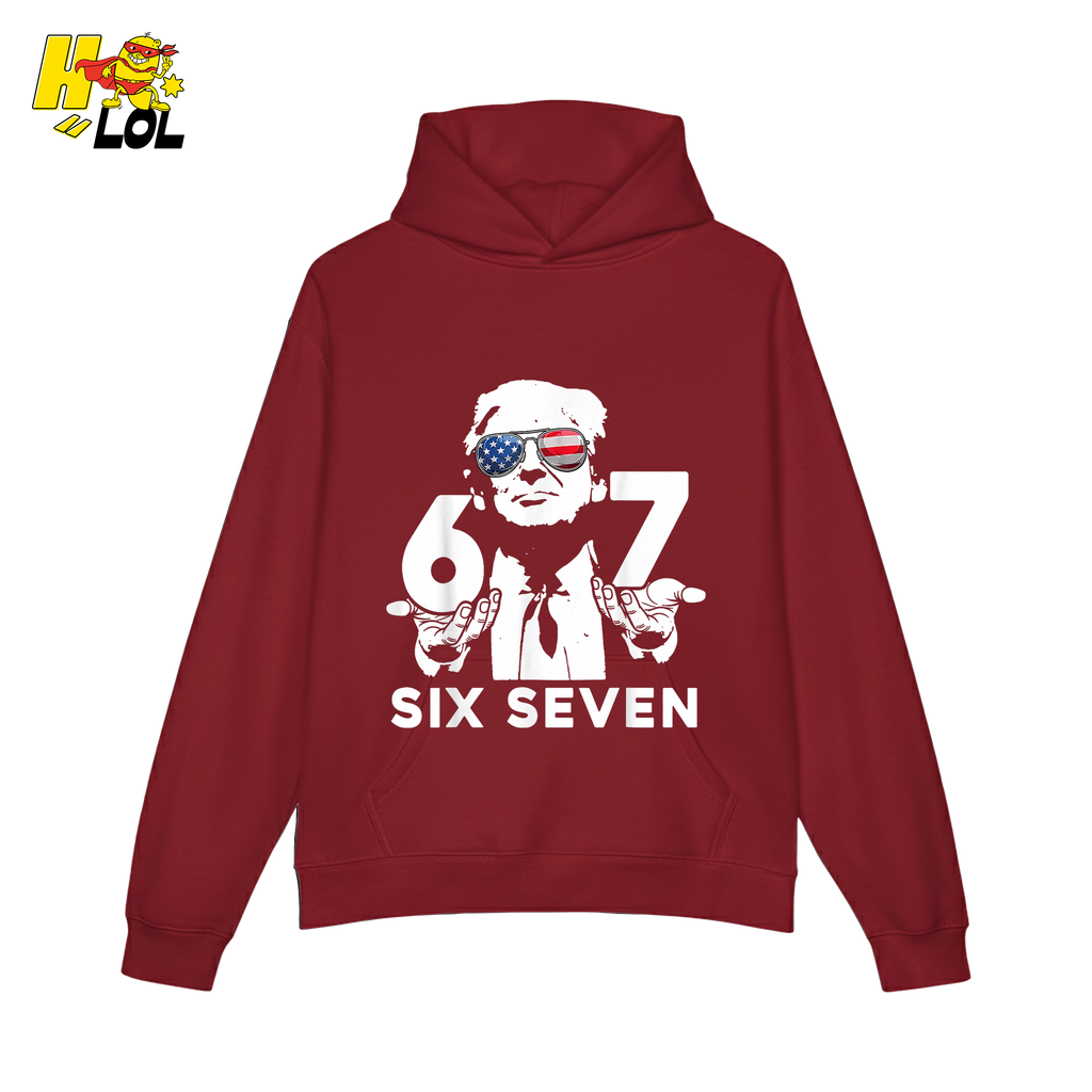 Six Seven Shirt 67 Patriotic Sunglasses Meme Graphic Shirt - HQLOL