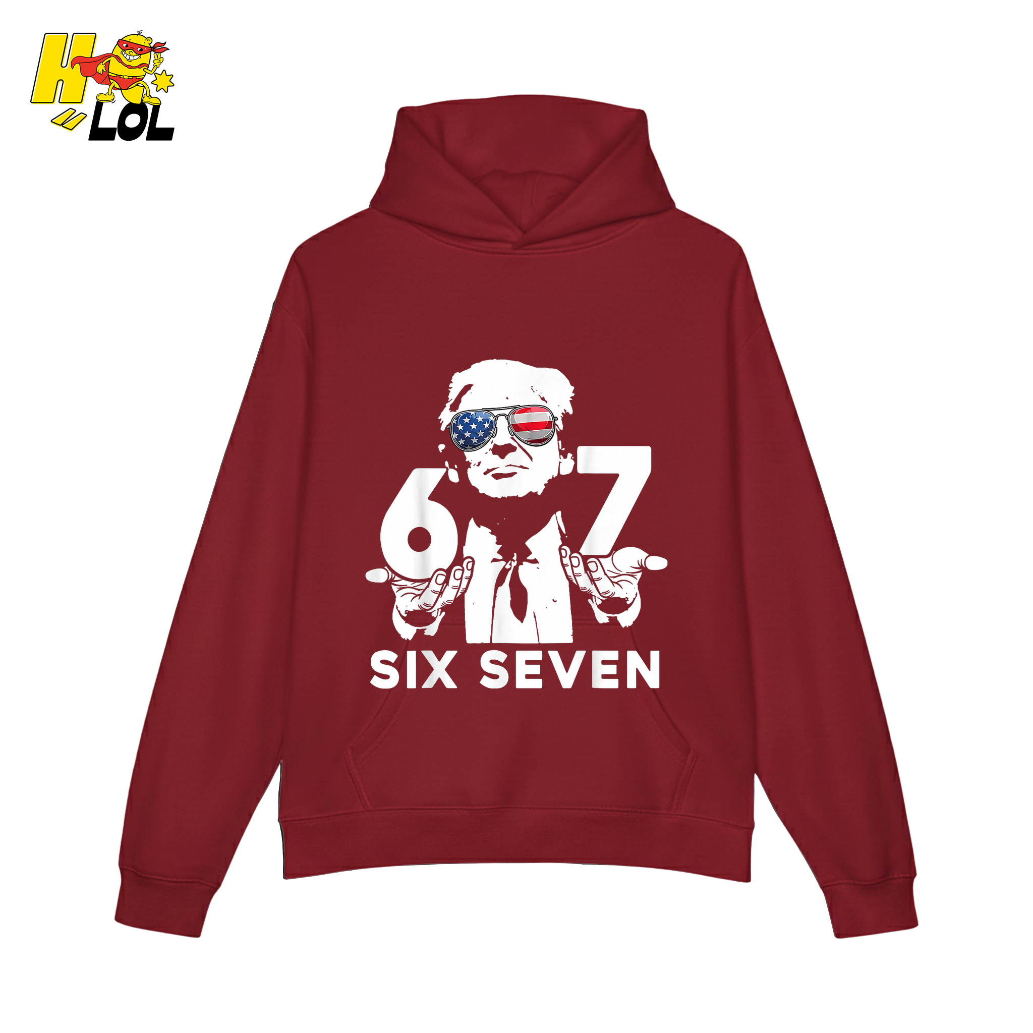 Six Seven Shirt 67 Patriotic Sunglasses Meme Graphic Shirt - HQLOL