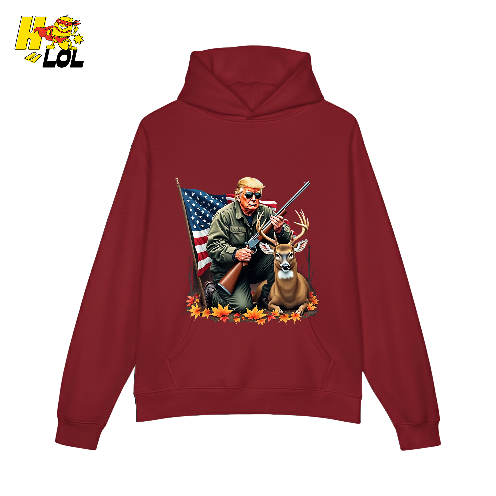 Patriotic Hunting Shirt Hunter Deer American Flag Graphic Shirt - HQLOL