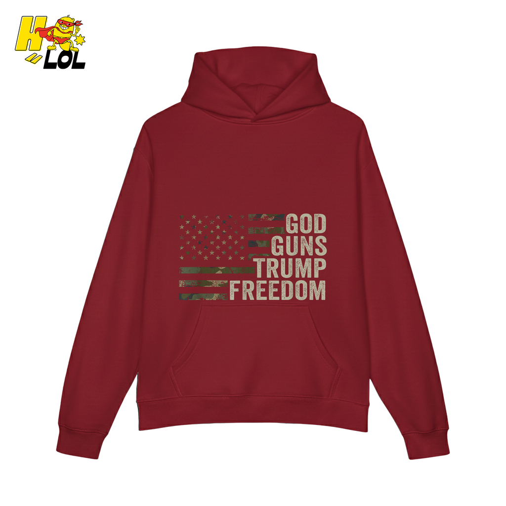 God Guns Trump Freedom Shirt Patriotic Camo Flag Shirt - HQLOL