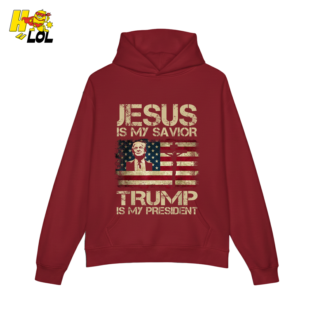 Jesus Is My Savior Trump Is My President Shirt Christian Patriotic - HQLOL