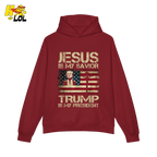 Jesus Is My Savior Trump Is My President Shirt Christian Patriotic - HQLOL