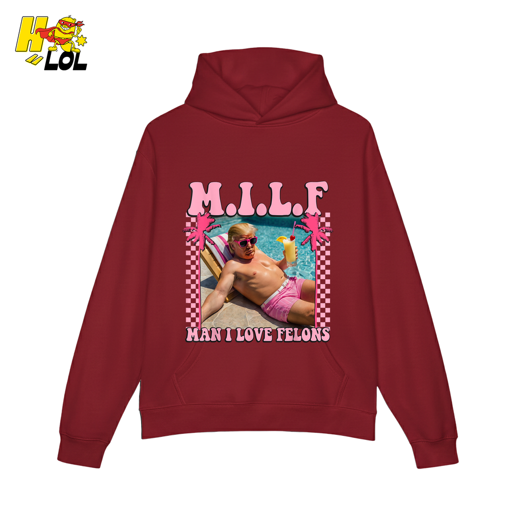 MILF Man I Love Felons Shirt Funny Pink Retro Meme Shirt - HQLOL